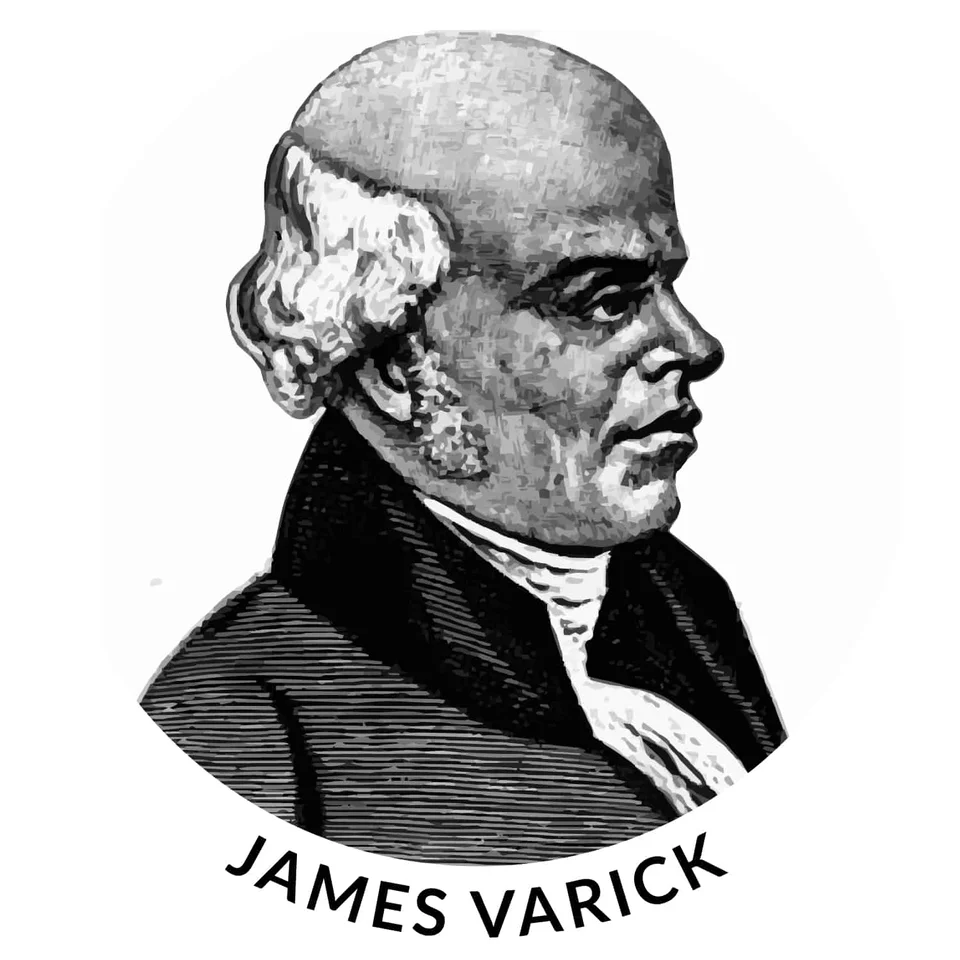 Engraved profile portrait of James Varick, with his name beneath the portrait.